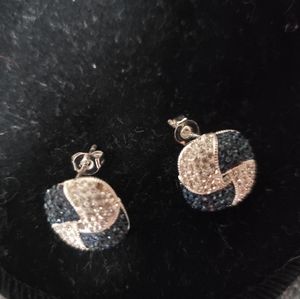 NWT Fine Silver Plated Genuine Crystal Earrings.